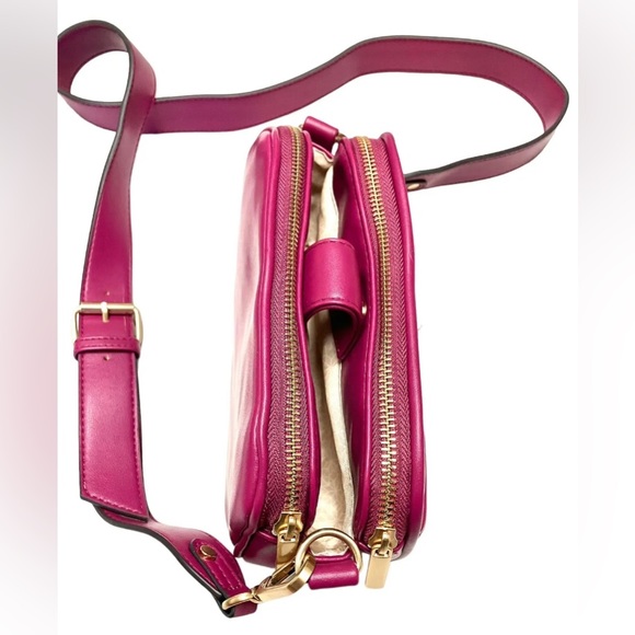 Pink Purse Crossbody Bag Purple Fuchsia 8"x4"x3" Shoulderbag - Picture 4 of 9